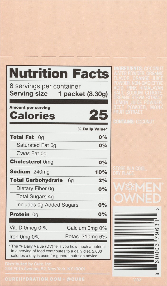 slide 9 of 11, CÜRE Hydrating Grapefruit Electrolyte Mix - 8 ct, 8 ct