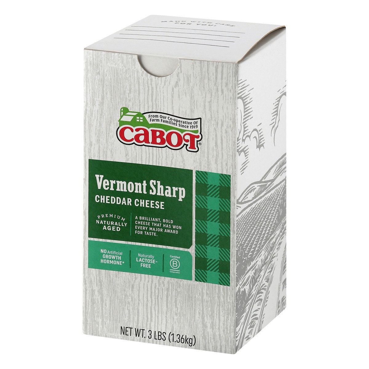 slide 3 of 10, Cabot Vermont Sharp Cheddar Cheese, 3 lb, 3 lb