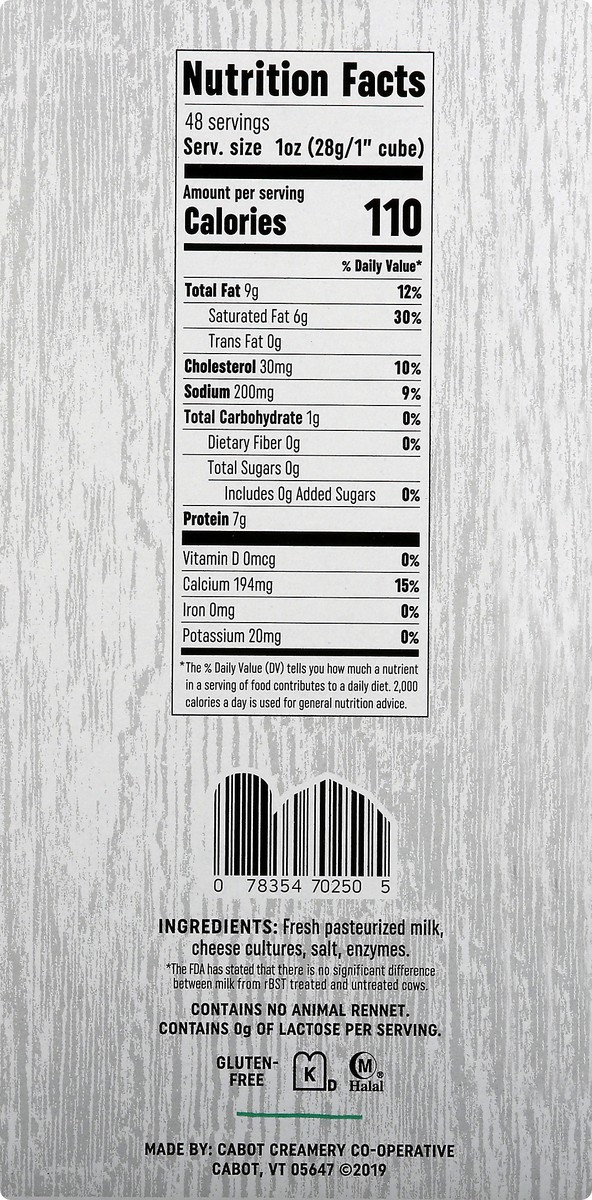 slide 5 of 10, Cabot Vermont Sharp Cheddar Cheese, 3 lb, 3 lb