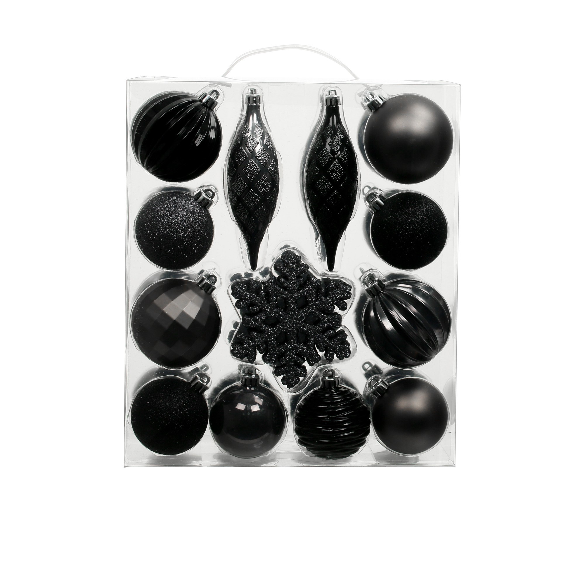 slide 2 of 3, 34 Pack Black & Gun Metal Silent Night Shatterproof Ornaments By Ashland, 34 ct