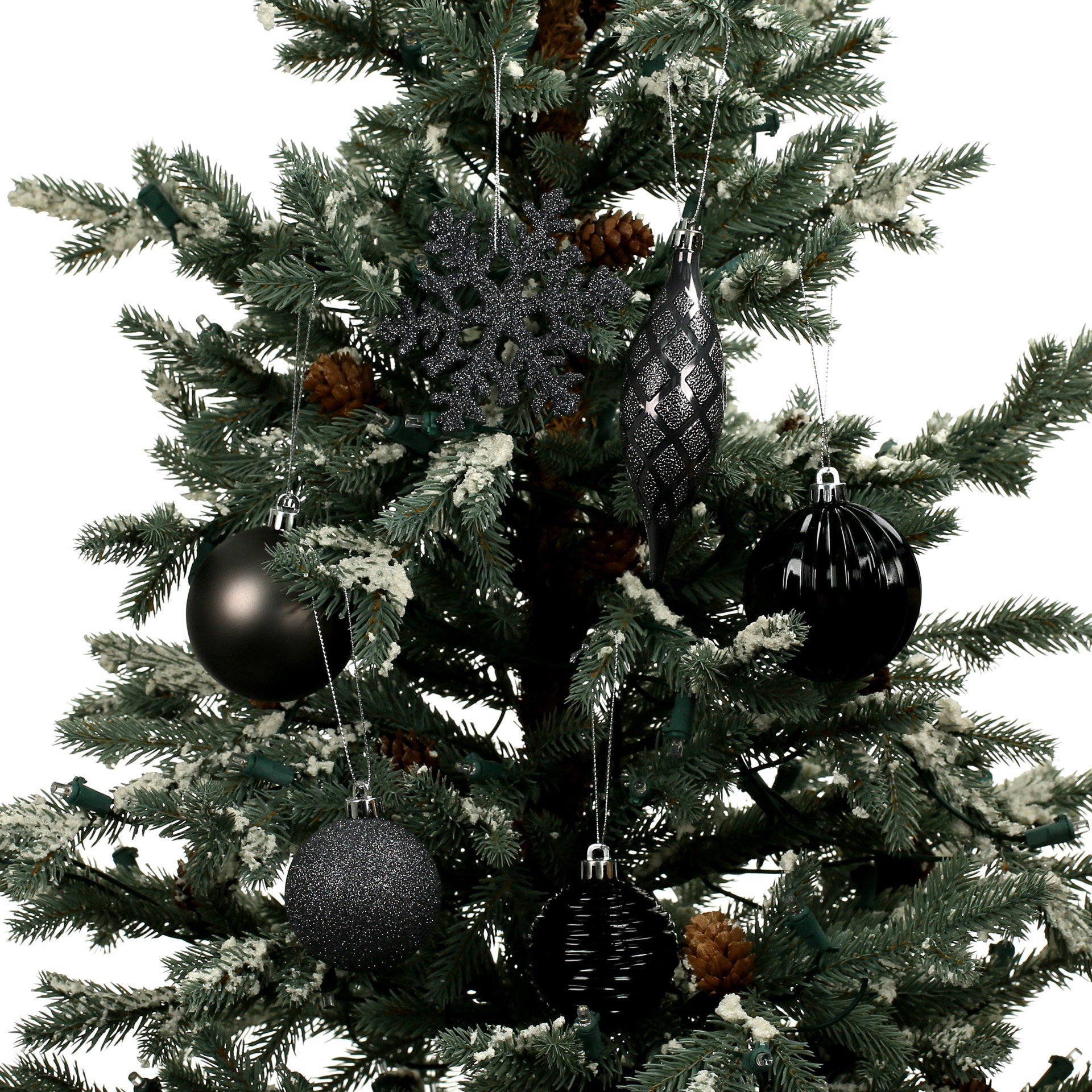 slide 3 of 3, 34 Pack Black & Gun Metal Silent Night Shatterproof Ornaments By Ashland, 34 ct