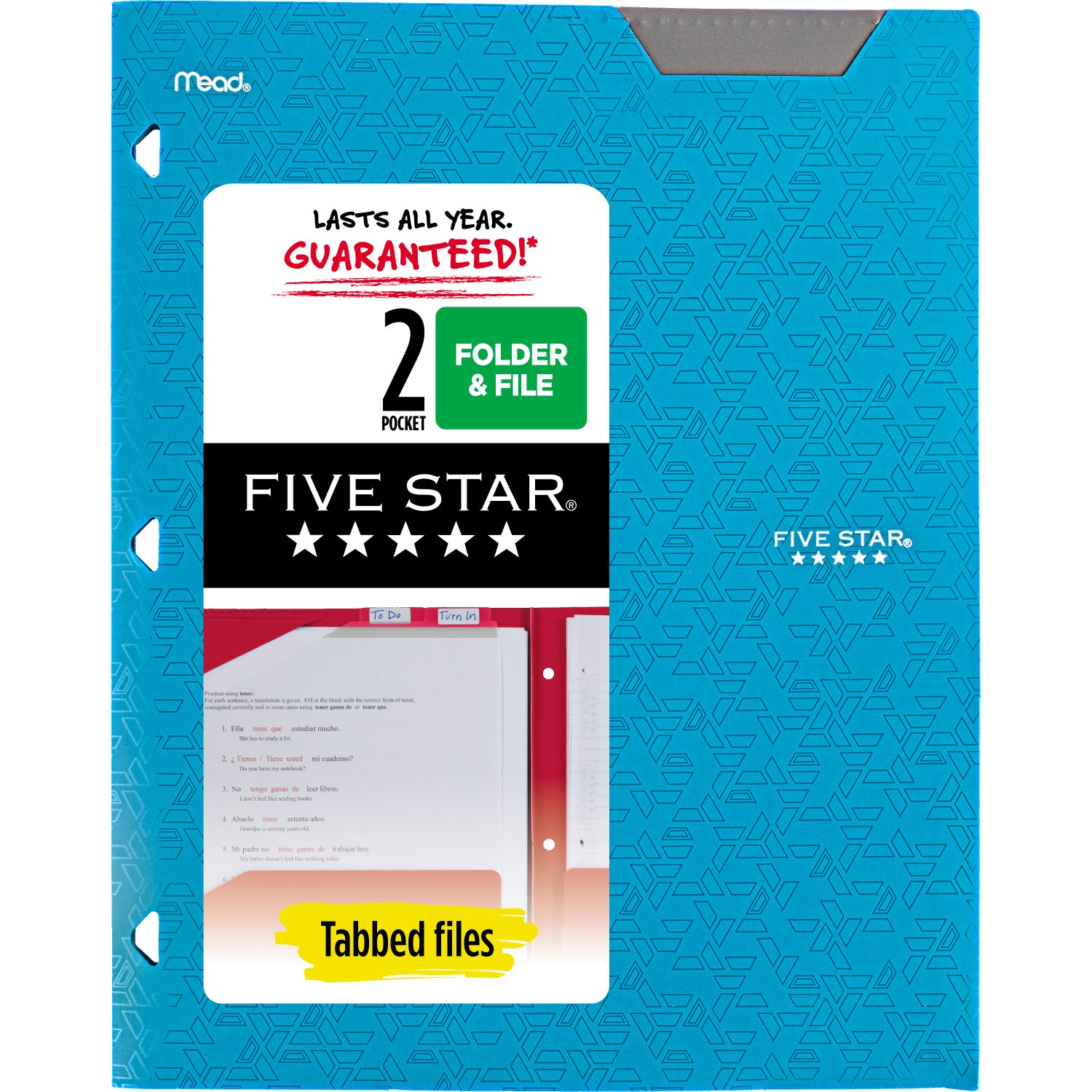 slide 1 of 2, Five Star 2-Pocket Folder - Assorted, 11.75 x 9.5 in