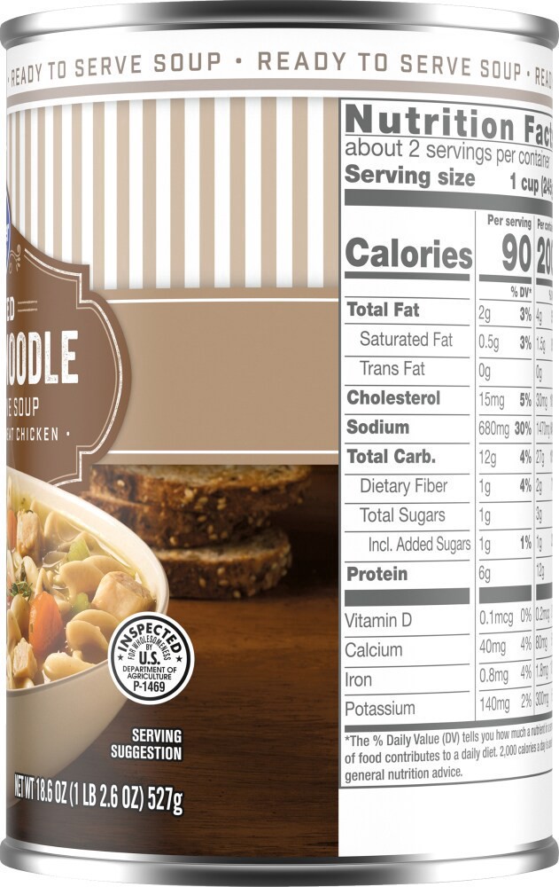 slide 2 of 3, Kroger Roasted Chicken Noodle Soup, 18.6 oz