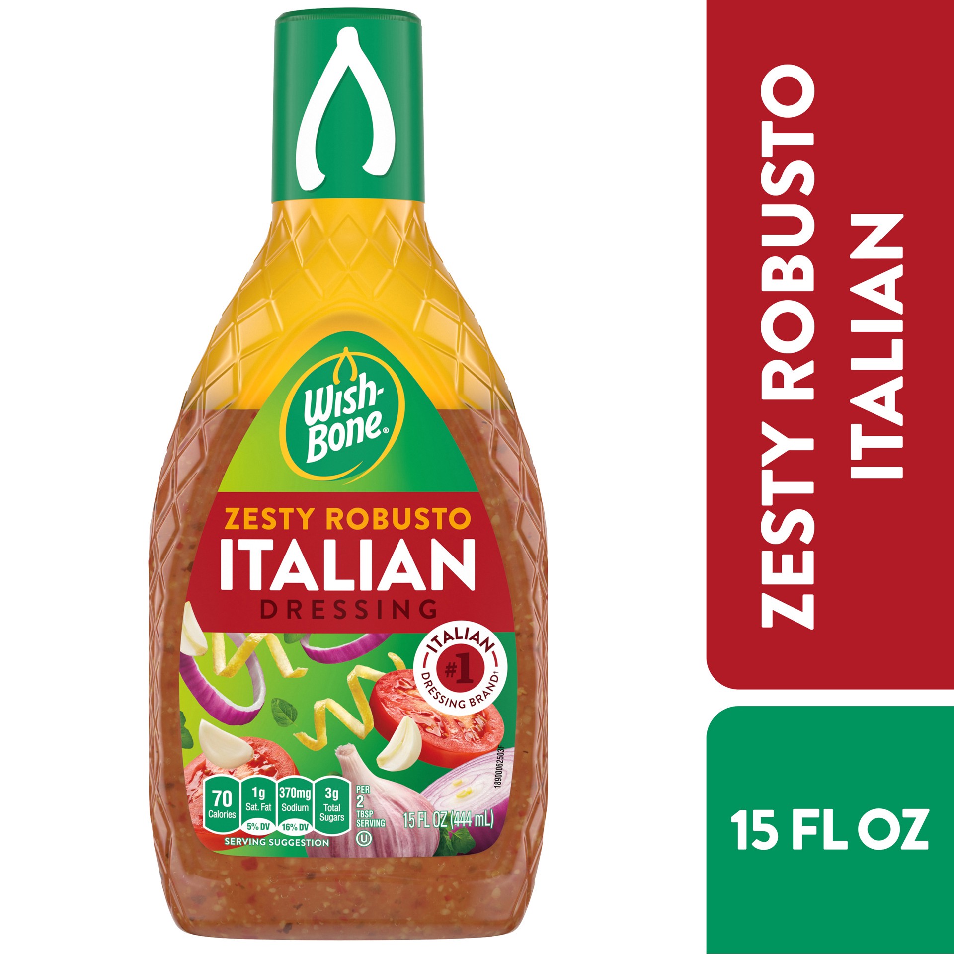 slide 1 of 12, Wish-Bone Zesty Robusto Italian Salad Dressing, 15 fl. oz., 15 fl oz