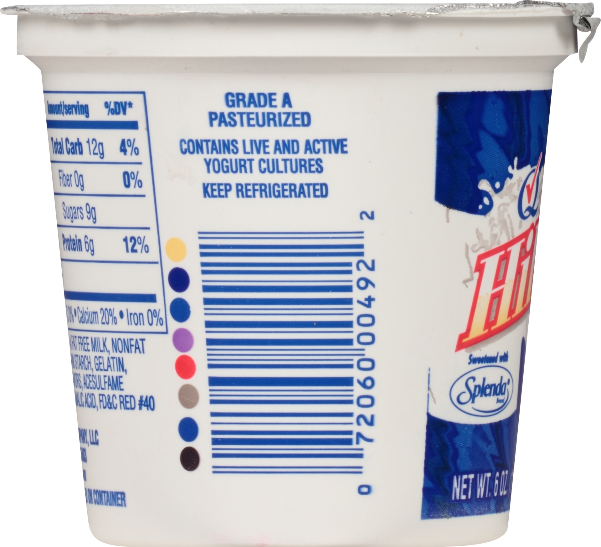 slide 2 of 6, Hiland Dairy Light Fat Free Blueberry Nonfat Yogurt 6 oz. Cup, 6 oz