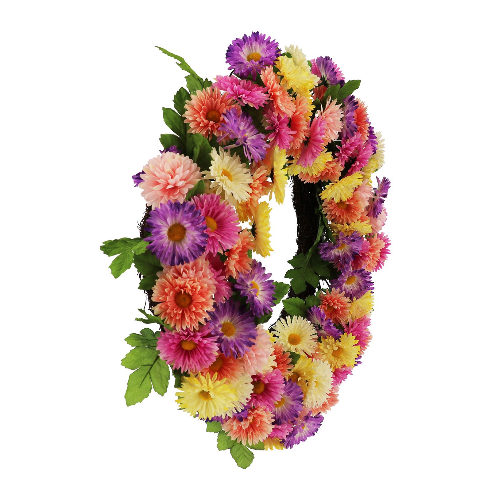 slide 3 of 3, 22" Daisy & Mum Mix Wreath By Ashland, 22 in