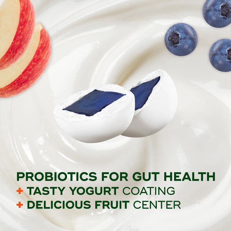 slide 9 of 10, Align, Yogurt Coated Probiotic Fruit Bites, Added Probiotic Helps Support Digestive Health, From the Makers of the #1 Doctor Recommended Probiotic Brand‡, Apple Blueberry Flavored, 21 Individually Wrapped Pouches, 105 Bites, 21 ct