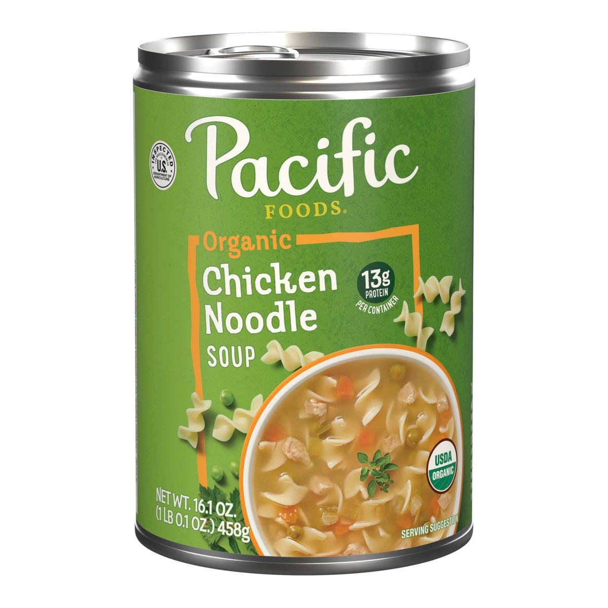 slide 1 of 3, Pacific Foods Organic Chicken Noodle Soup, 16.1 oz Can, 16.100 oz
