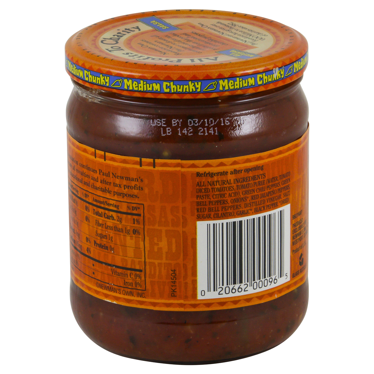 slide 3 of 4, Newman's Own Chunky Medium Bolder Flavor Salsa 16 oz, 16 oz