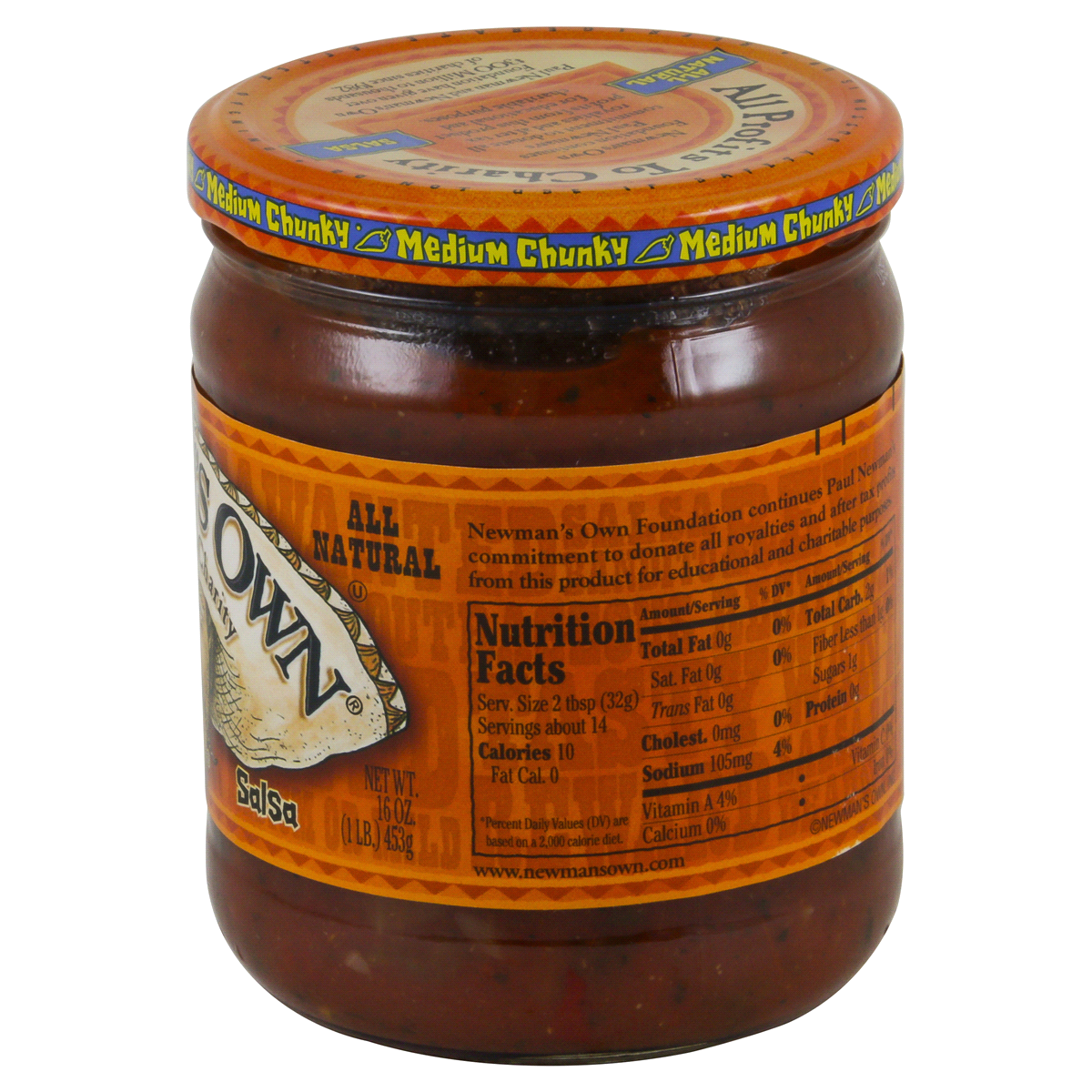 slide 2 of 4, Newman's Own Chunky Medium Bolder Flavor Salsa 16 oz, 16 oz