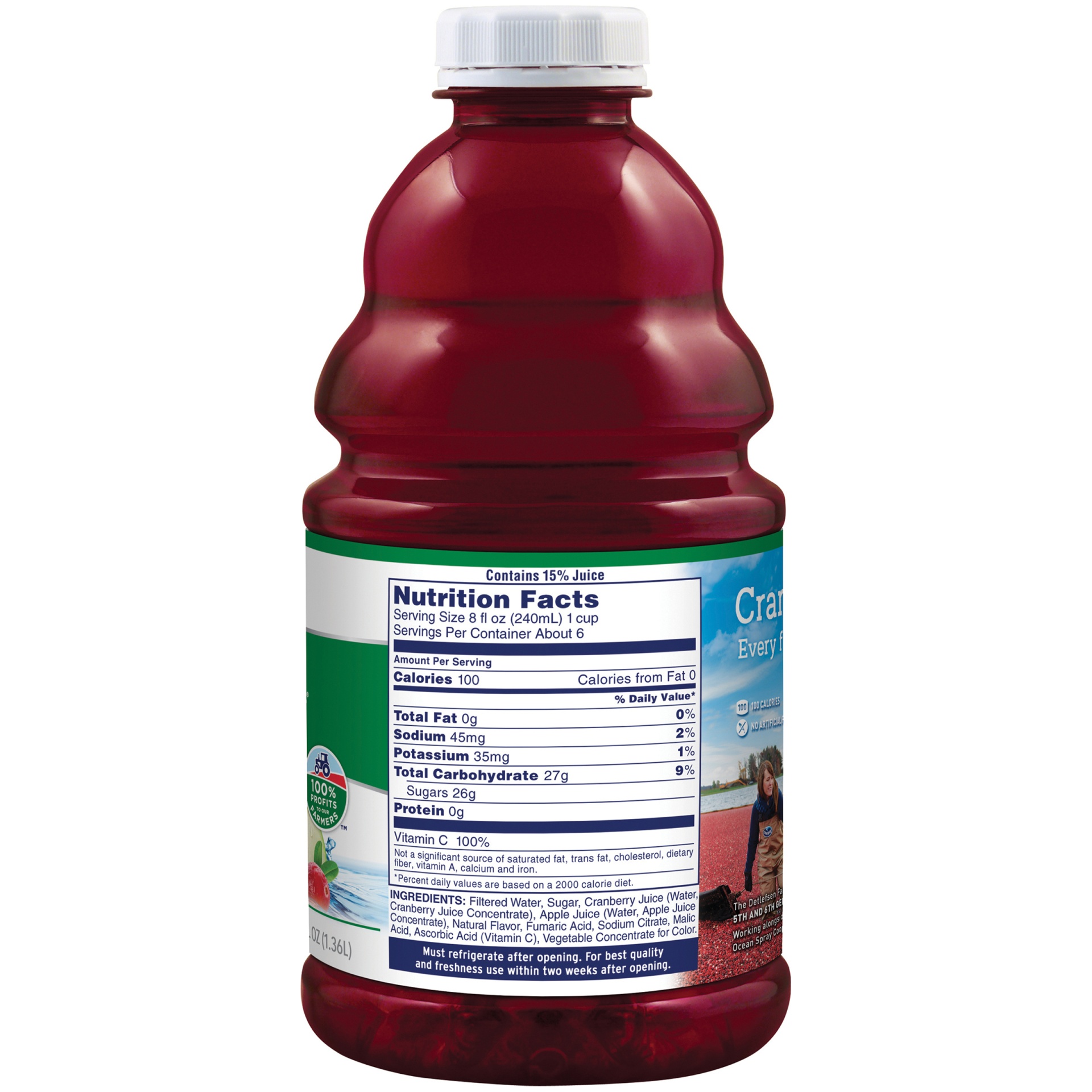 slide 3 of 6, Ocean Spray Cranberry Apple Juice Drink Blended With Another Juice - Cran Apple, 46 fl oz