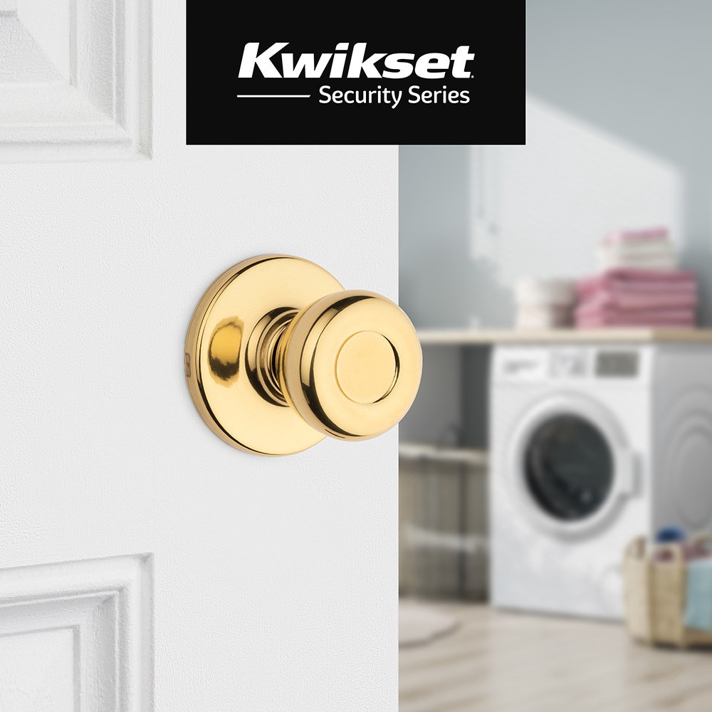 slide 2 of 6, Kwikset Mobile Home Tylo Polished Brass Interior or Hall/Closet Passage Door Knob, 1 ct