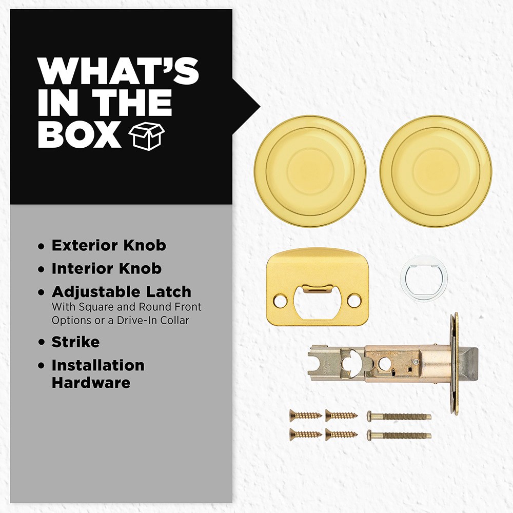 slide 6 of 6, Kwikset Mobile Home Tylo Polished Brass Interior or Hall/Closet Passage Door Knob, 1 ct