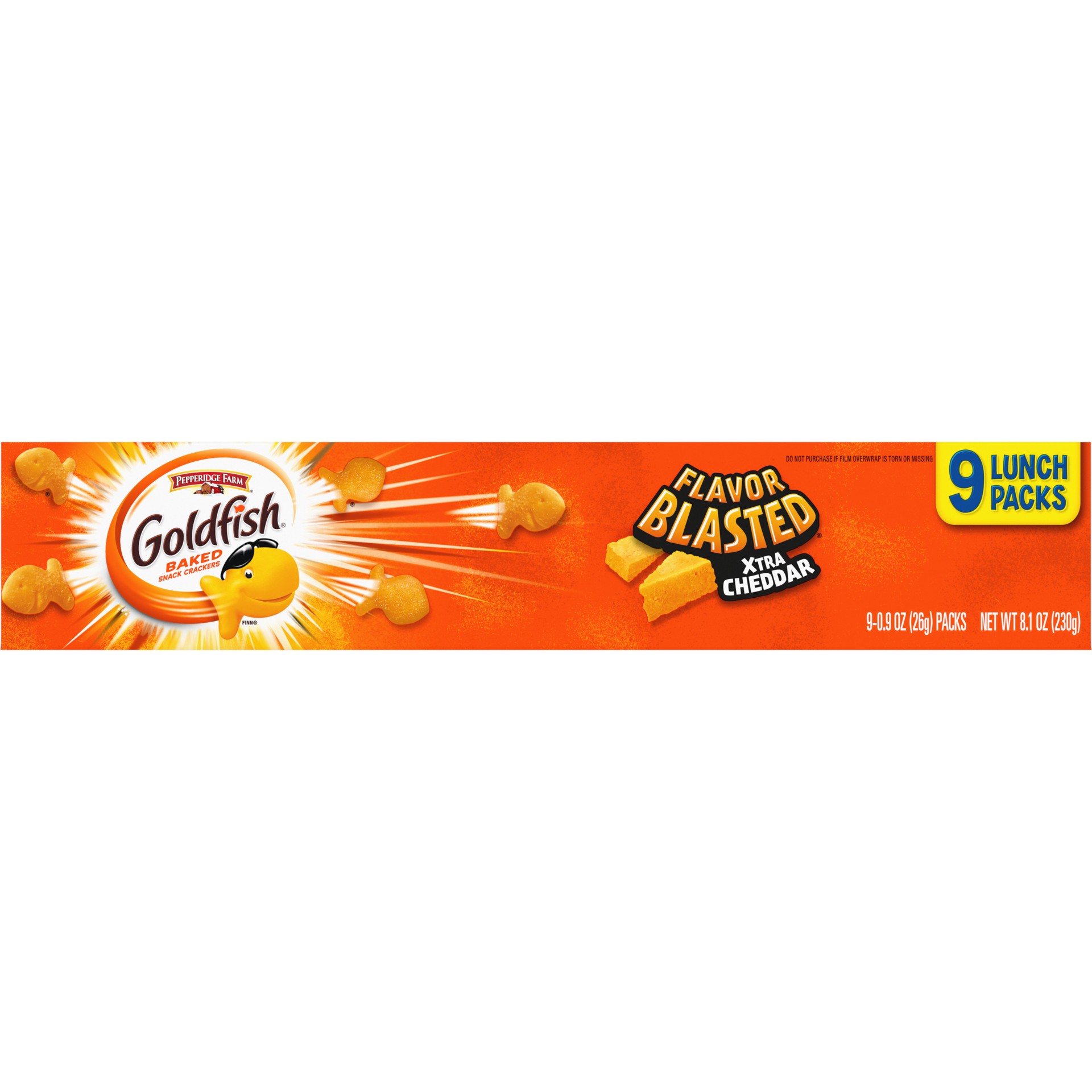 slide 2 of 5, Goldfish Flavor Blasted Xtra Cheddar Cheese Crackers, 9 ct; 1 oz