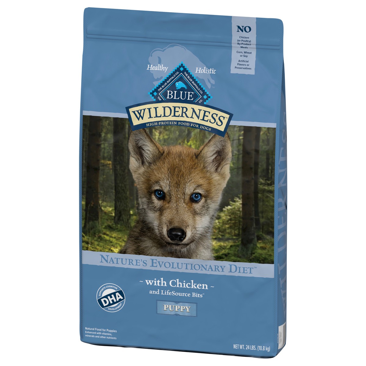 slide 10 of 12, Blue Buffalo Wilderness High Protein, Natural Puppy Dry Dog Food, Chicken 24-lb, 24 lb