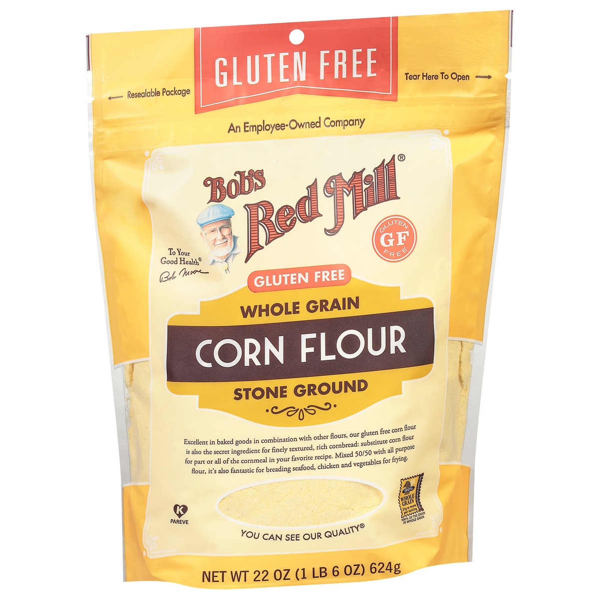 slide 2 of 9, Bob's Red Mill Whole Grain Stone Ground Corn Flour 22 oz, 22 oz