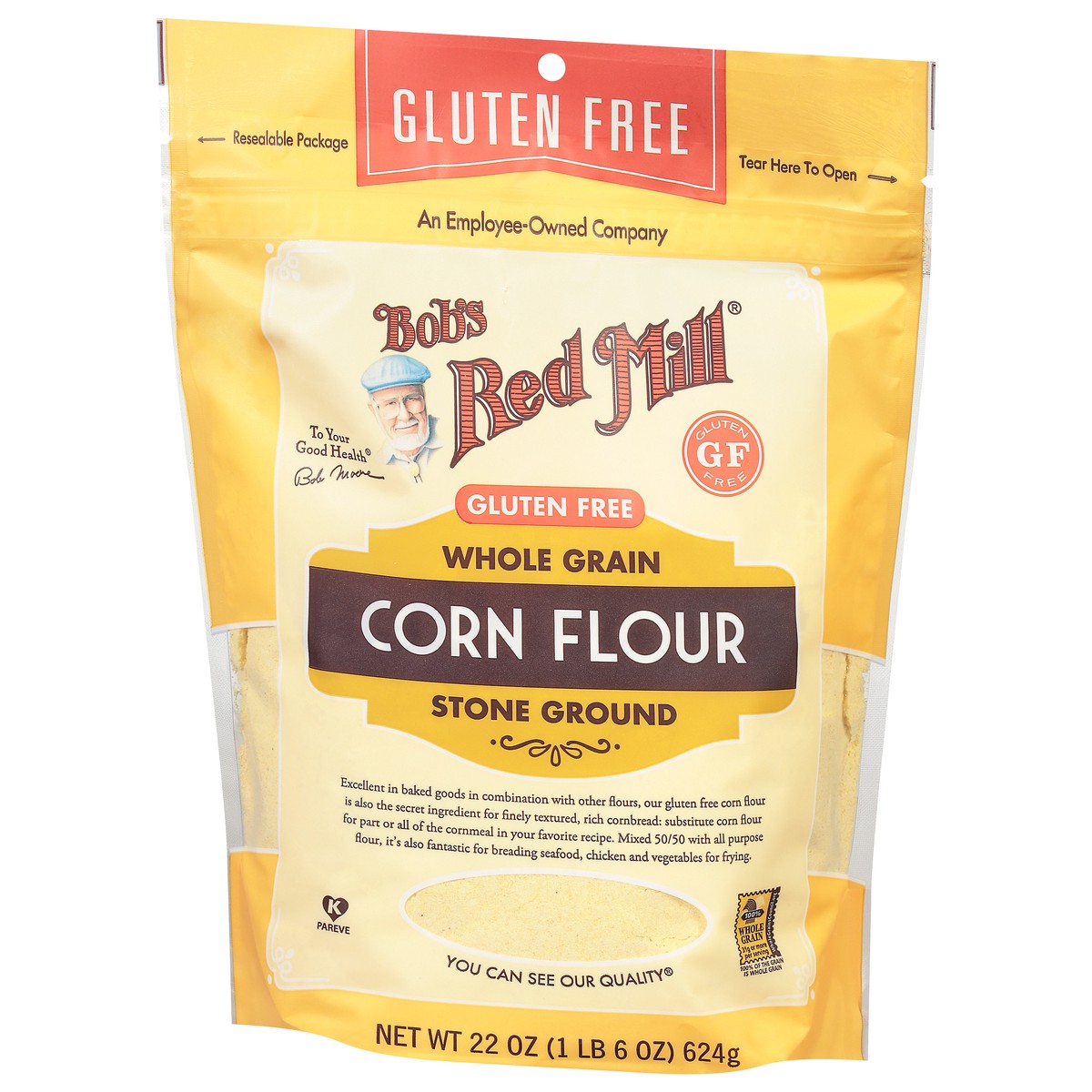 slide 3 of 9, Bob's Red Mill Whole Grain Stone Ground Corn Flour 22 oz, 22 oz