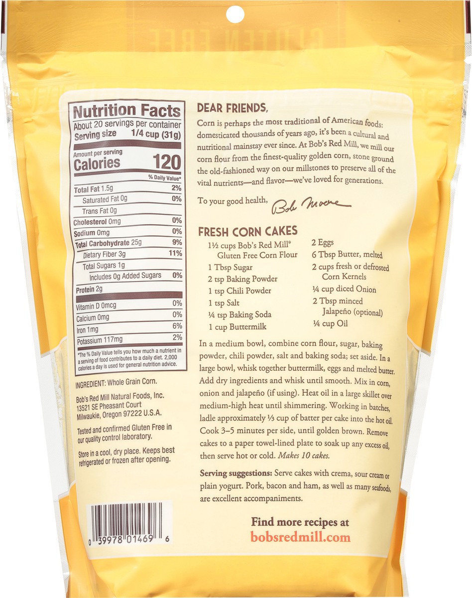 slide 5 of 9, Bob's Red Mill Whole Grain Stone Ground Corn Flour 22 oz, 22 oz