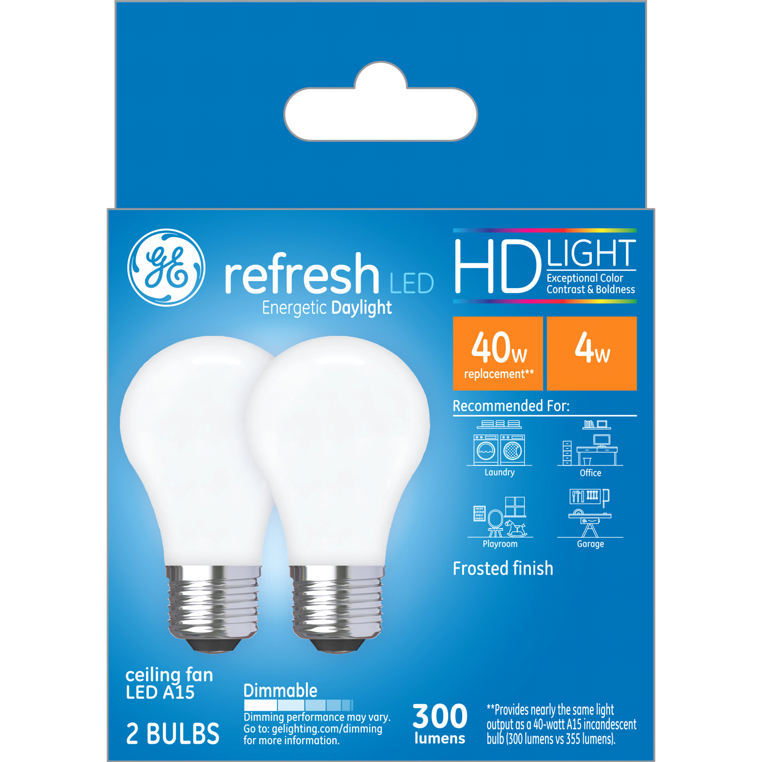slide 1 of 2, GE Refresh 4 Watts Energetic Daylight LED Light Bulbs 2 ea, 2 ct