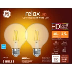 GE Relax 4.5 Watts Clear Finish Soft White LED Light Bulbs 2 ea