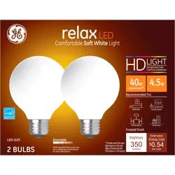 GE Relax LED Soft White 4.5 Watts 2 Pack Light Bulbs 2 ea