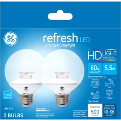 Ge Refresh Led Hd 5.5W G25 Globe Clear 60Weq