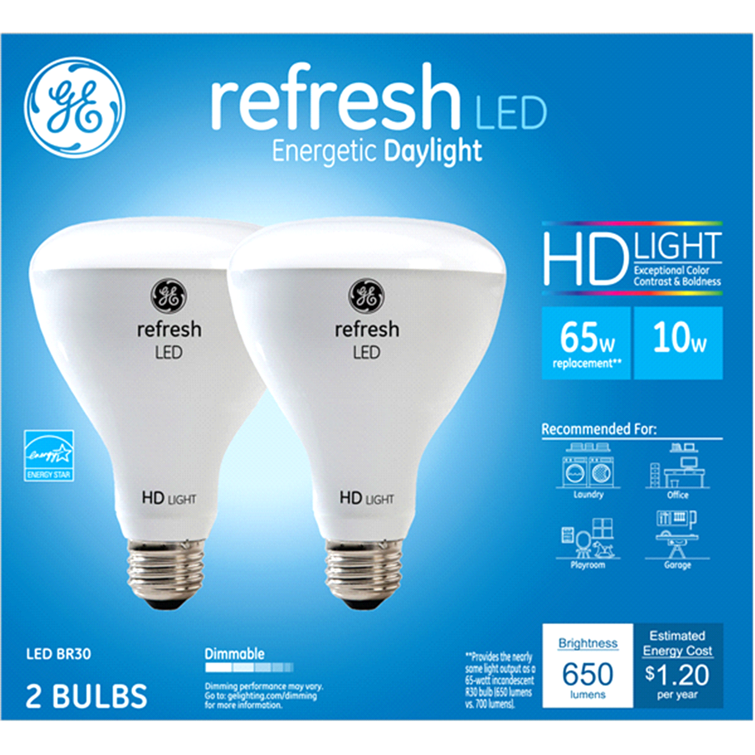 slide 1 of 2, Ge Refresh 10 Watts Daylight Led Light Bulbs 2 ea Box, 2 ct