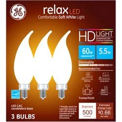 Ge Relax Led Hd 60W Cac Deco Dim Frst Bent Tip