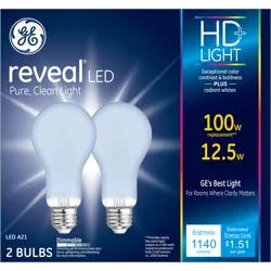 GE Reveal 11 Watts HD+ LED Light Bulbs 2 ea