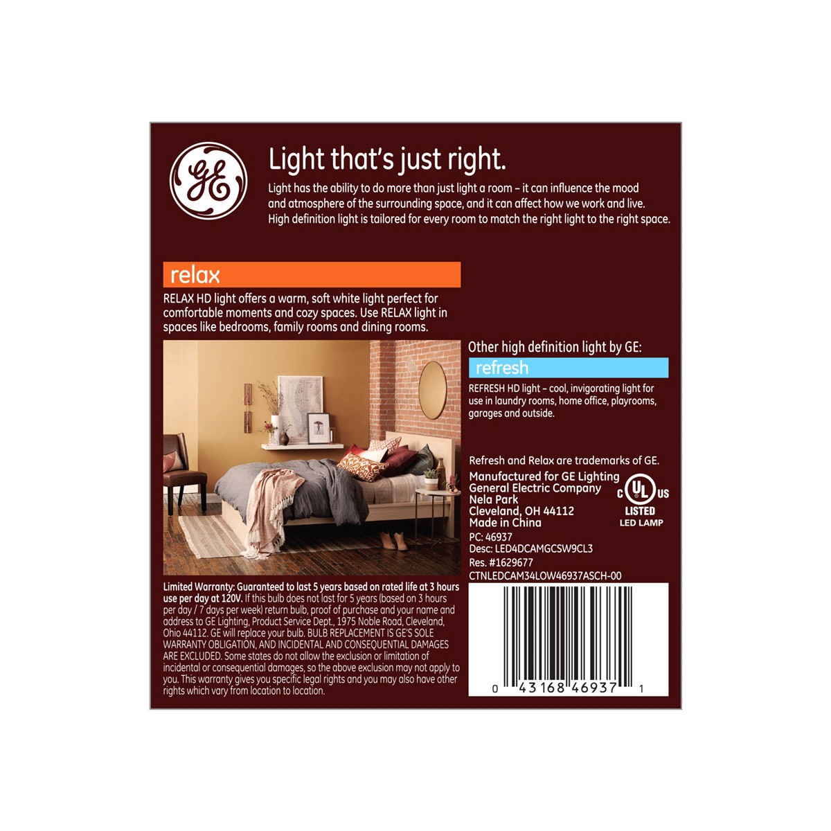 slide 2 of 2, Ge Relax Led Hd 40W Cam Deco Dim Clr Bent Tip, 3 ct