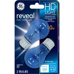 GE Reveal 40 Watts HD+ Light Bulbs 2 ea