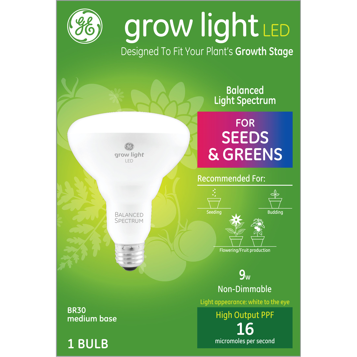 slide 1 of 2, Ge Led Grow Light, 1 ct