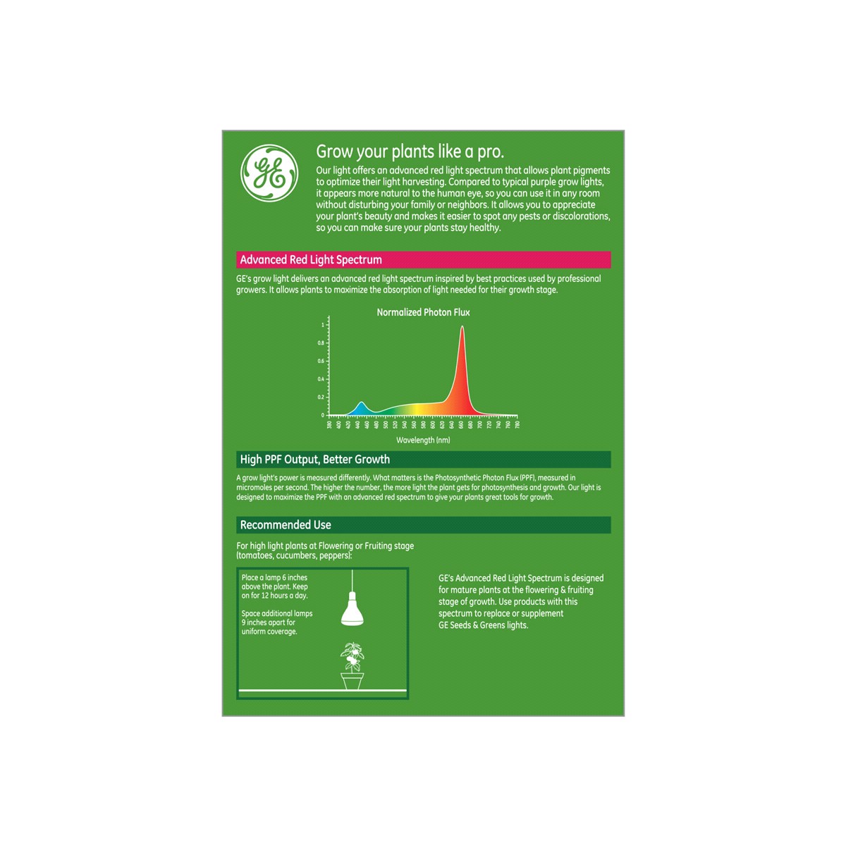 slide 2 of 2, GE Grow Light 9 Watts LED Light Bulb 1 ea, 1 ct