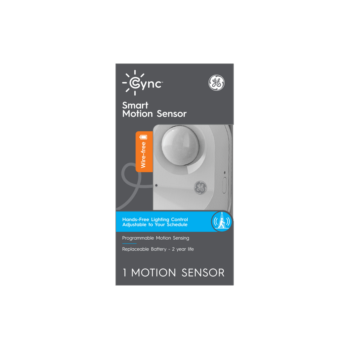 slide 1 of 2, GE Cync Wire-Free Smart Motion Sensor, White, 1 ct