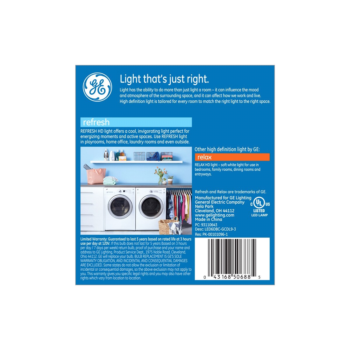 slide 2 of 2, GE Refresh HD LED 60W EQ Clear Decorative Candelabra Base Blunt Tip Dimmable Light Bulb 3-Pack, 1 ct