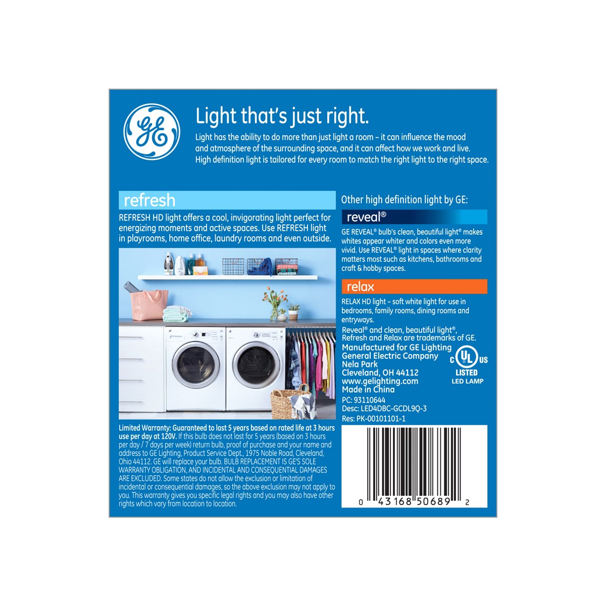 slide 2 of 2, GE Refresh HD LED 40W EQ Clear Decorative Candelabra Base Blunt Tip Dimmable Light Bulb 3-Pack, 1 ct