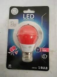 slide 1 of 1, General Electric Pink 3w Led Party Bulb, 1 ct
