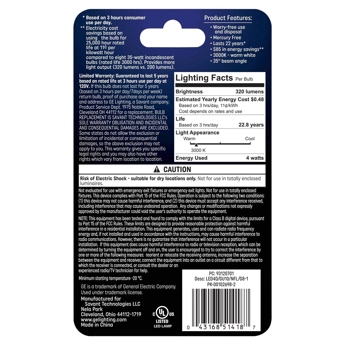 slide 2 of 2, GE 4 Watts Warm White Indoor Floodlight LED Light Bulb 1 ea, 1 ct