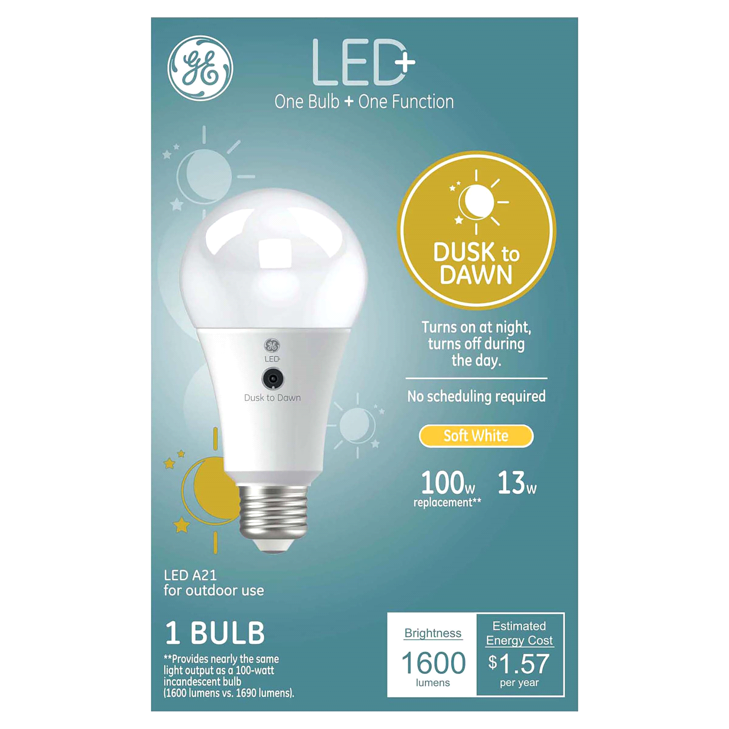 slide 1 of 2, GE 13 Watts Soft White LED A21 Light Bulb 1 ea, 1 ct