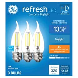 GE Refresh HD LED 40W Medium Base Bent Tip Bulb