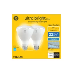 GE 24 Watts Ultra Bright LED Daylight Indoor Floodlight Light Bulbs 2 ea
