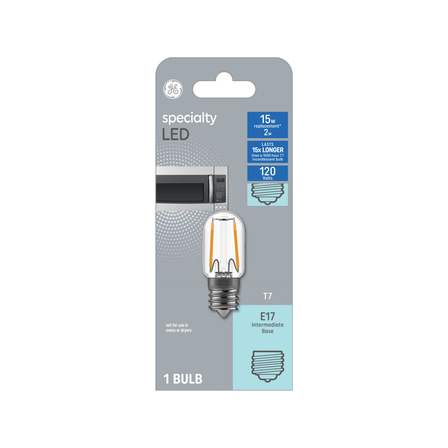 slide 1 of 2, GE LED 15W EQ T7 E17 Base Tube Light Bulb Warm White Nondimmable Light Bulb 1-Pack, 1 ct