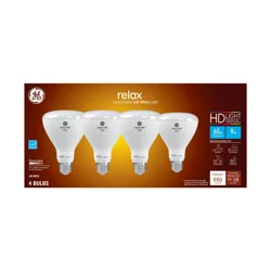 GE Relax HD LED 65W EQ BR30 Indoor Flood Light Soft White Dimmable Light Bulb 4-Pack