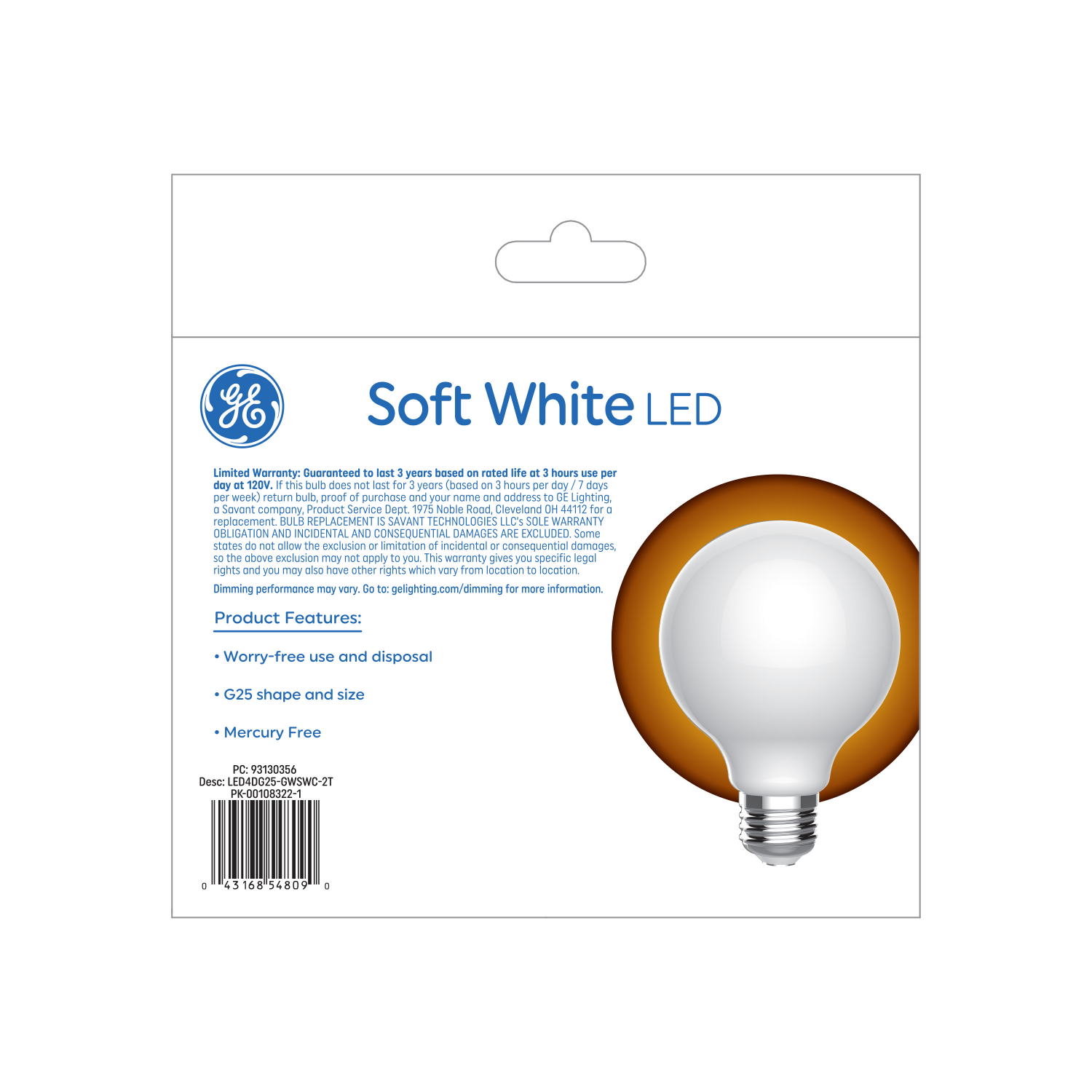 slide 2 of 2, GE 4 Watts Classic Shape Soft White LED Light Bulbs 2 Pack 2 ea, 2 ct