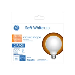 GE 4 Watts Classic Shape Soft White LED Light Bulbs 2 Pack 2 ea