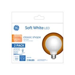 GE 4 Watts Classic Shape Soft White LED Light Bulbs 2 Pack 2 ea