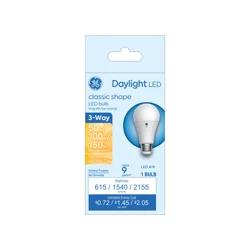 GE 3-Way Classic Shape Daylight LED Light Bulb 1 ea