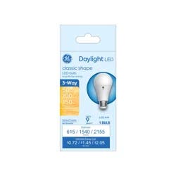 GE 3-Way Classic Shape Daylight LED Light Bulb 1 ea