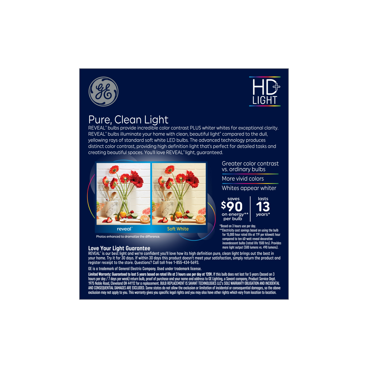 slide 2 of 2, Ge Reveal Hd Led 60W Cac Clear Bent Dim, 3 ct