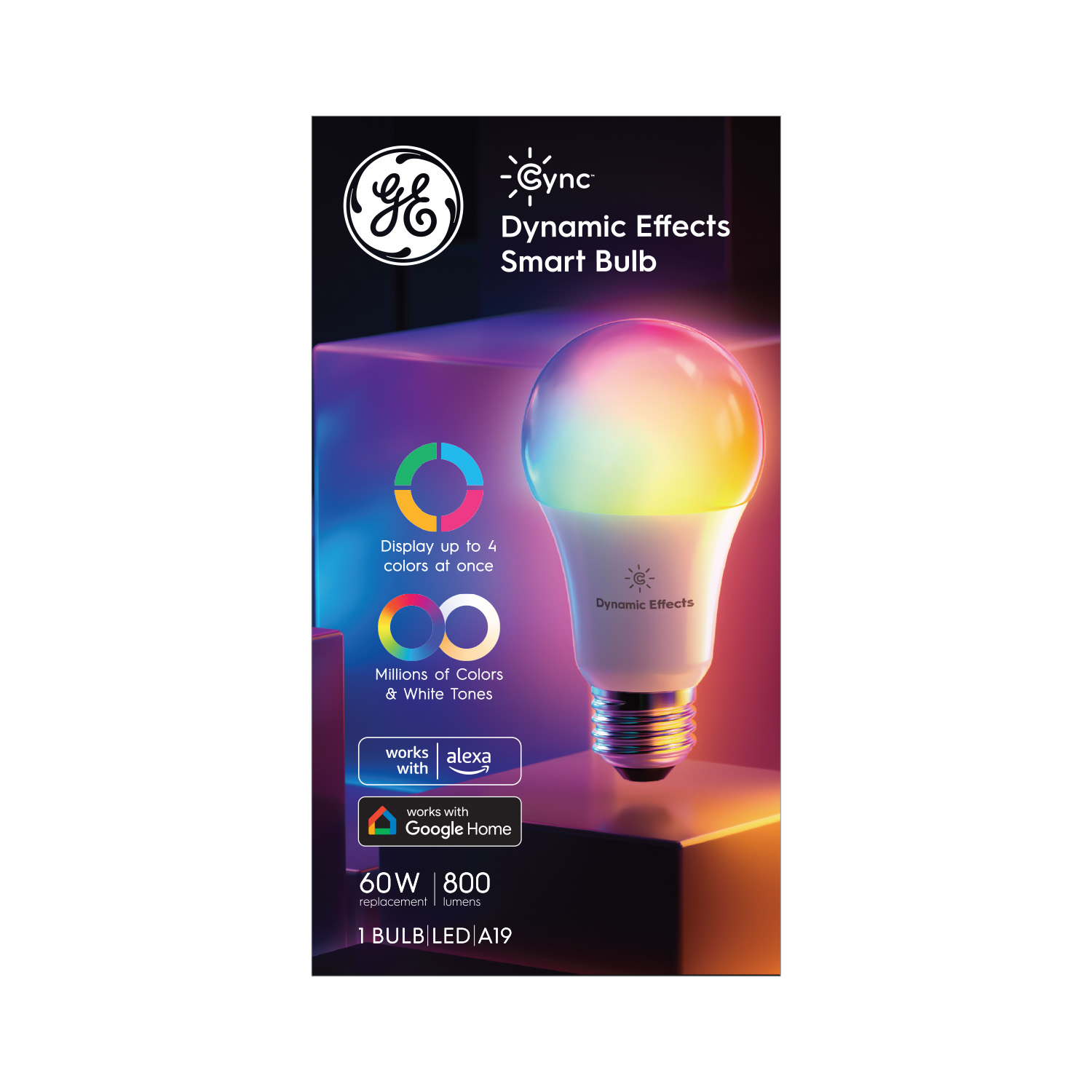 slide 1 of 3, GE Cync Dynamic Effects A19 Bulb 1PK, 1 ct